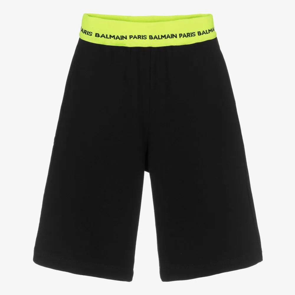 Teen Black Logo Tape Shorts