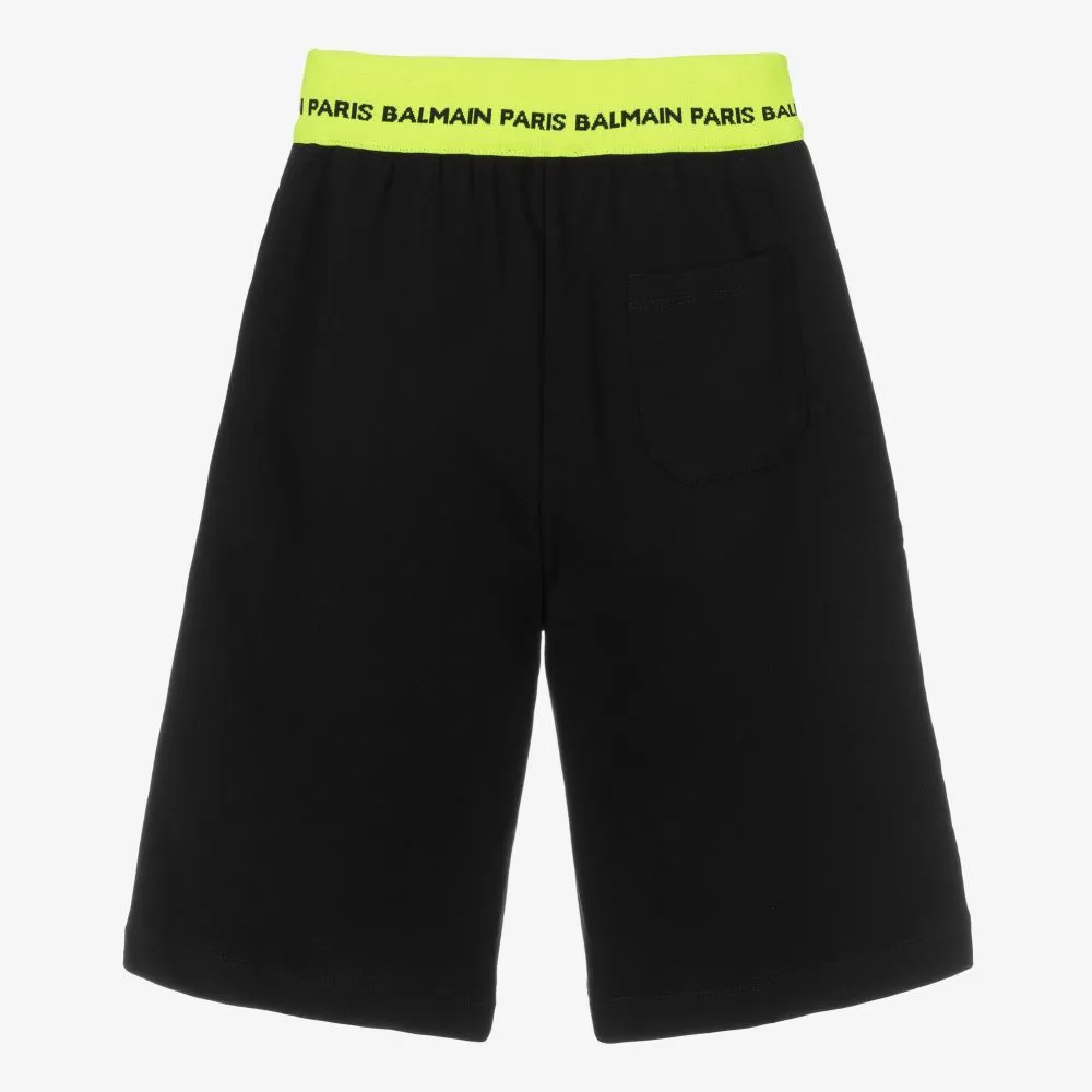 Teen Black Logo Tape Shorts