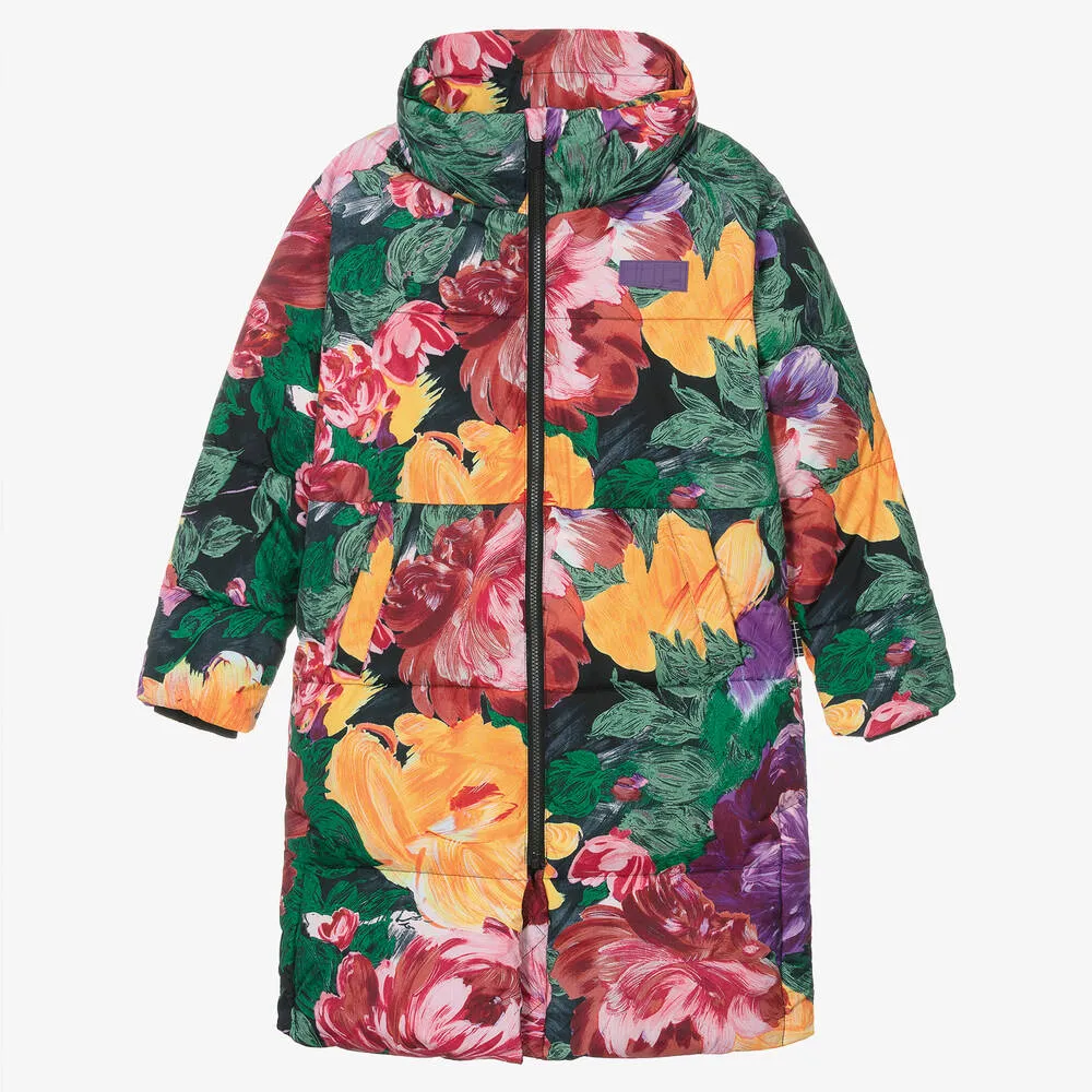 Teen Girls Floral Puffer Coat