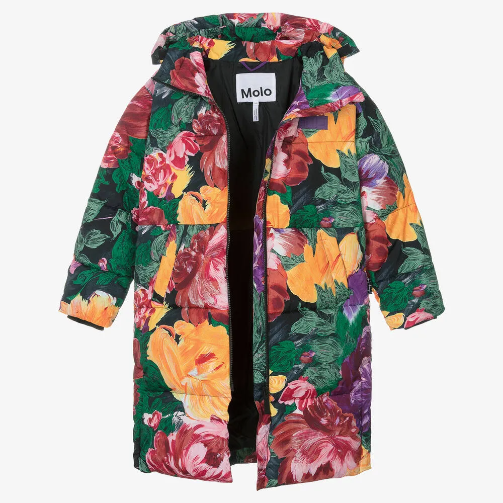 Teen Girls Floral Puffer Coat