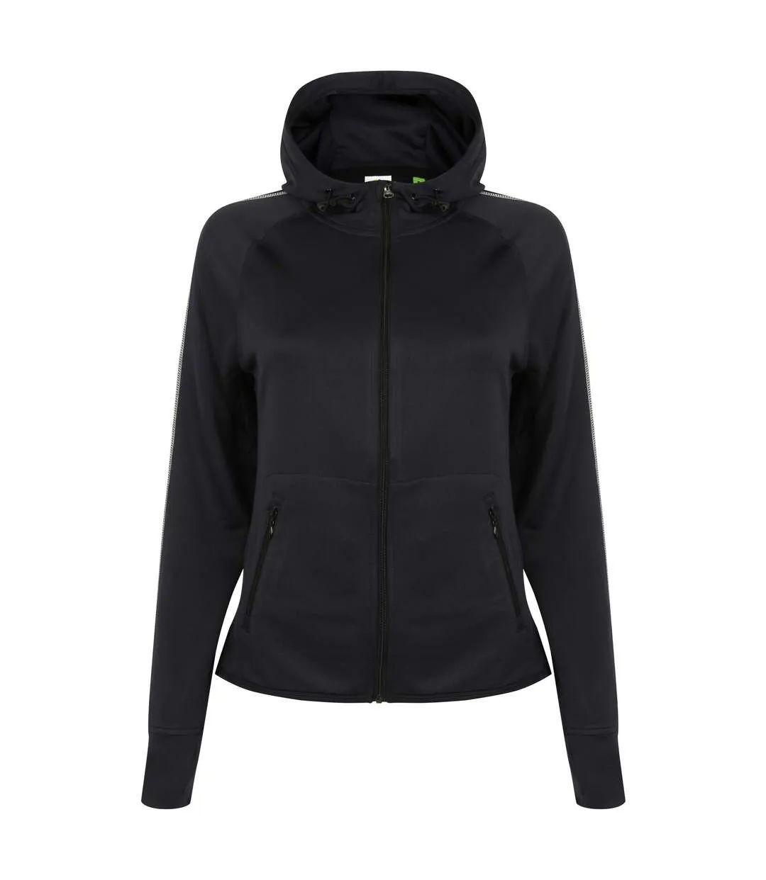 Tombo Teamsport Womens/Ladies Lightweight Running Hoodie With Reflective Tape (Black) - UTRW4790