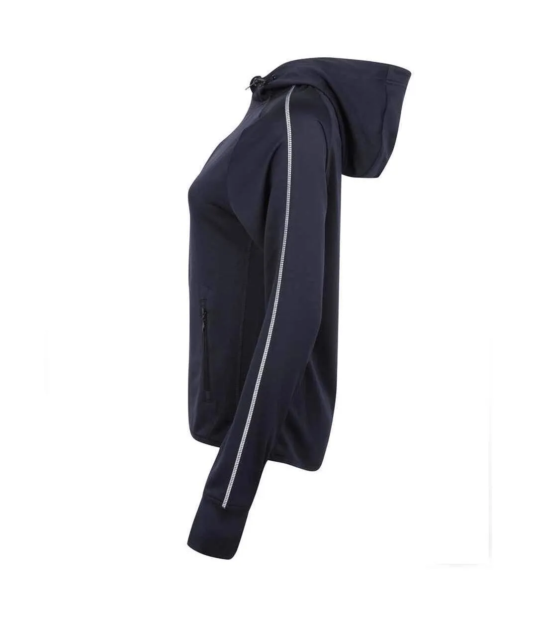 Tombo Teamsport Womens/Ladies Lightweight Running Hoodie With Reflective Tape (Navy) - UTRW4790