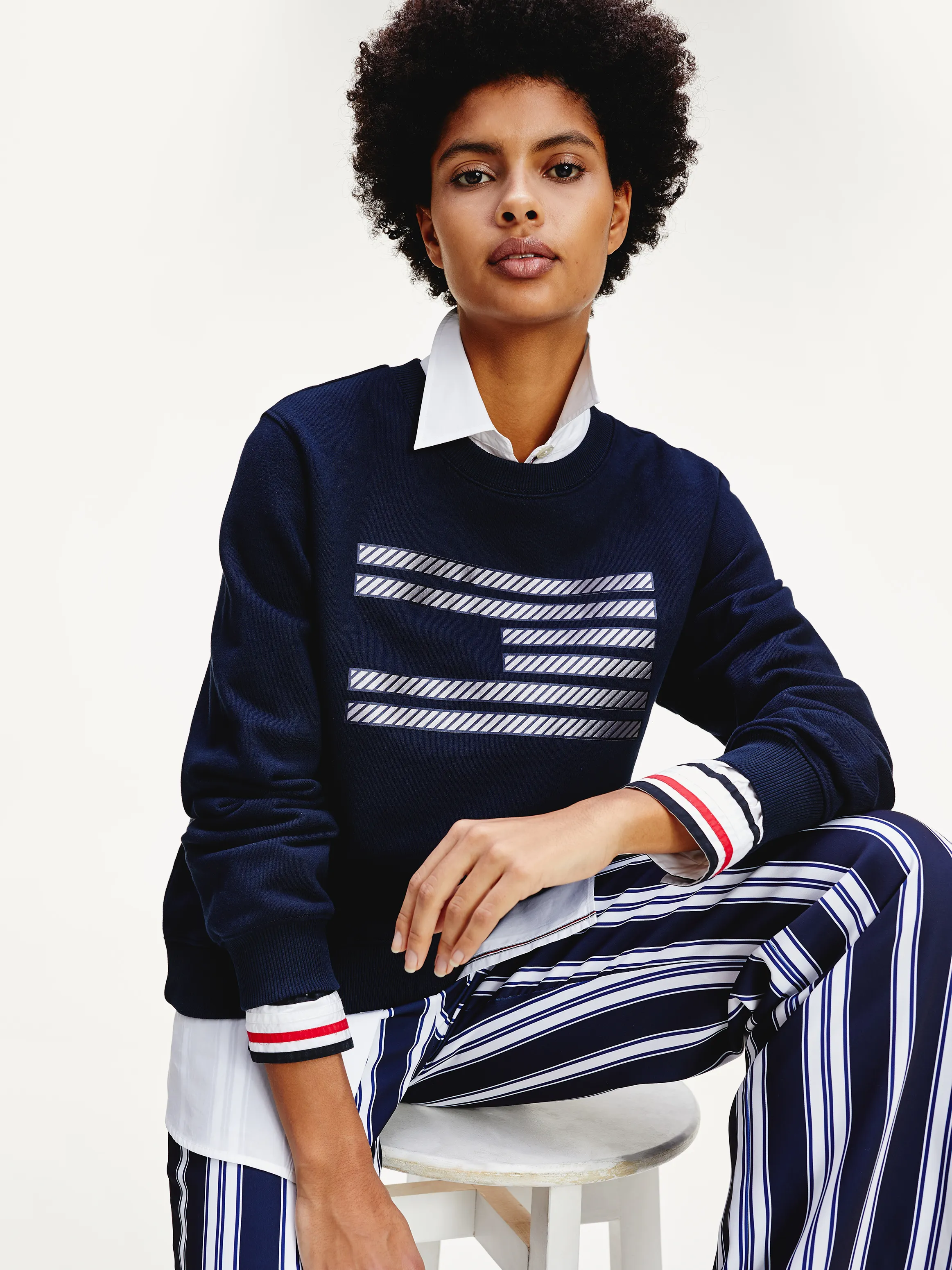 Tommy Icons Metallic Relaxed Fit Sweatshirt | Sweatshirts & Hoodies | Tommy Hilfiger