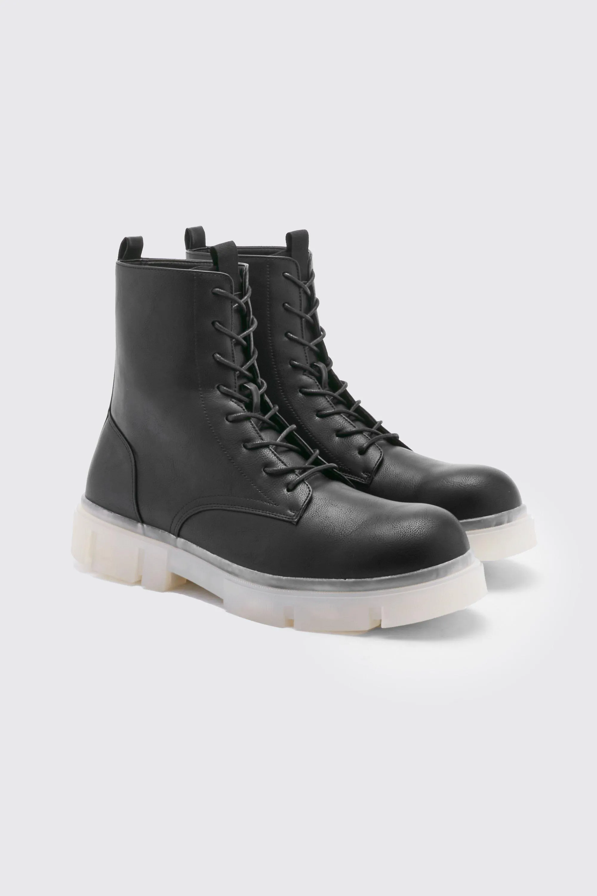 Track Sole Lace Up Boot | boohooMAN UK