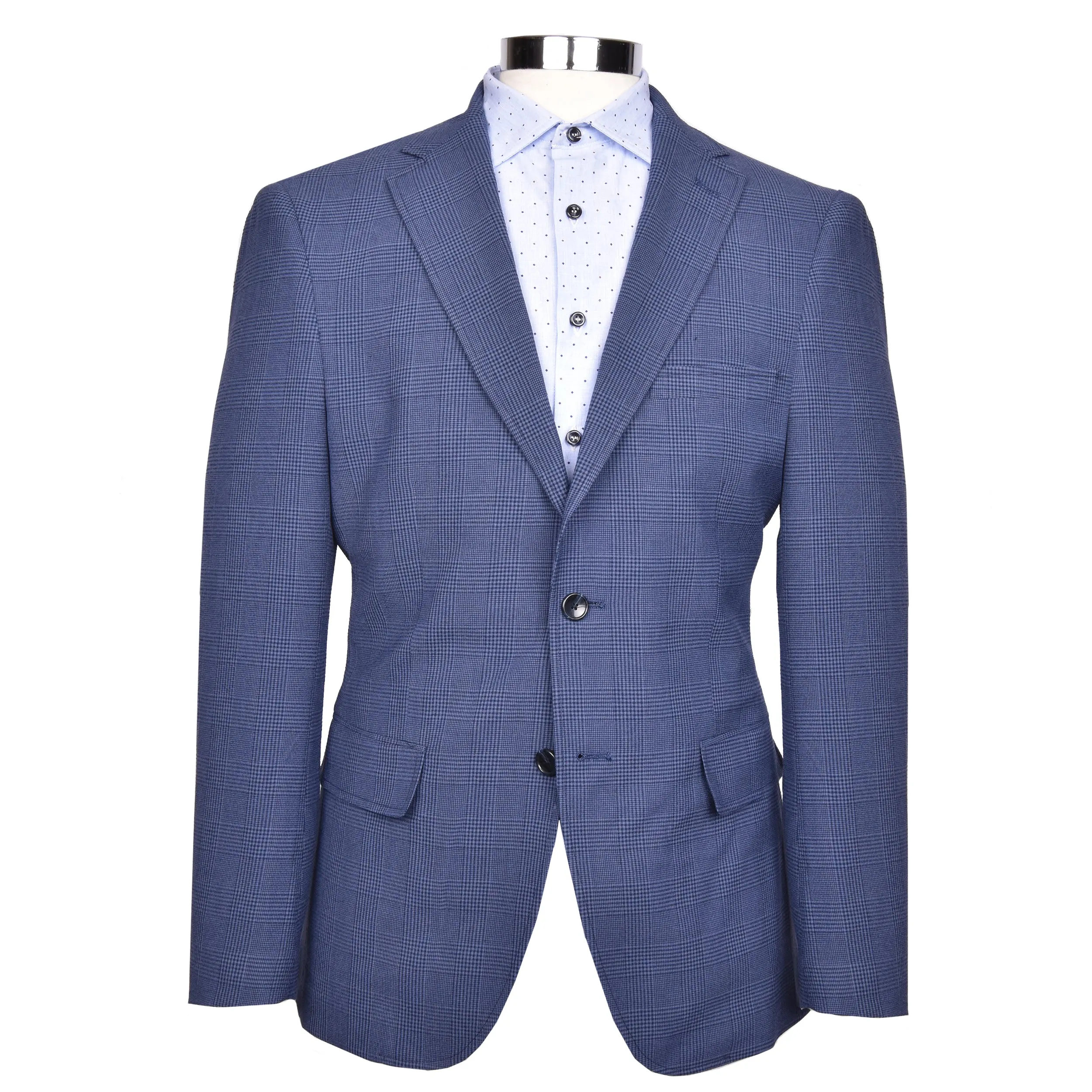 Traveler Navy Seersucker Glenplaid TRIM FIT Soft Sport Coat