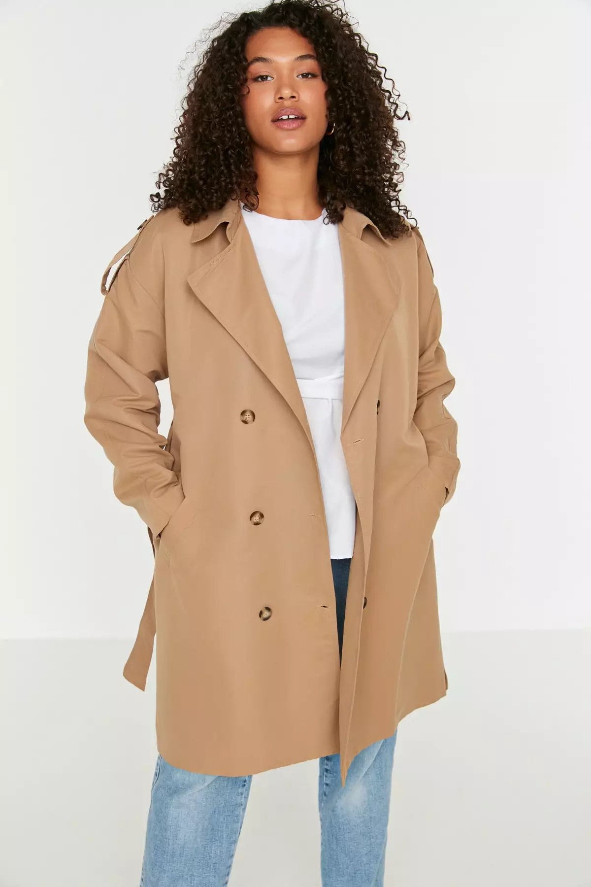 Trendyol Plus Size Trench Coat