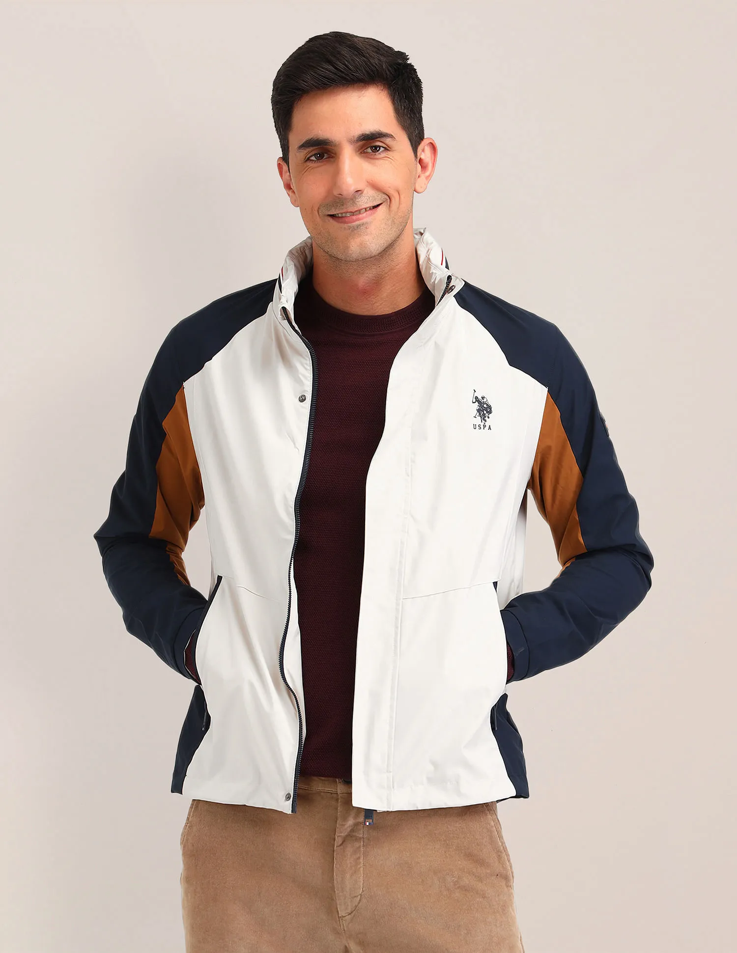 U.S. Polo Assn. Colour blocked Regular fit Jacket