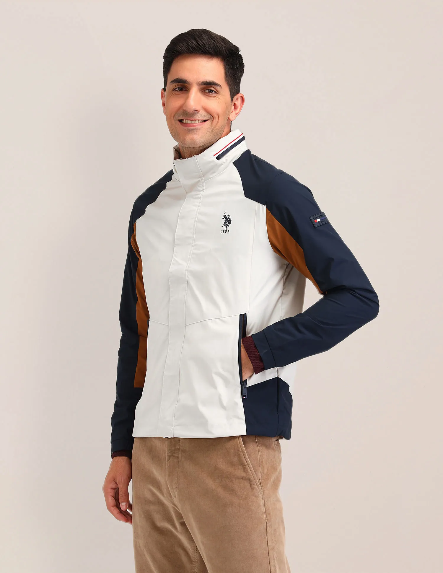 U.S. Polo Assn. Colour blocked Regular fit Jacket