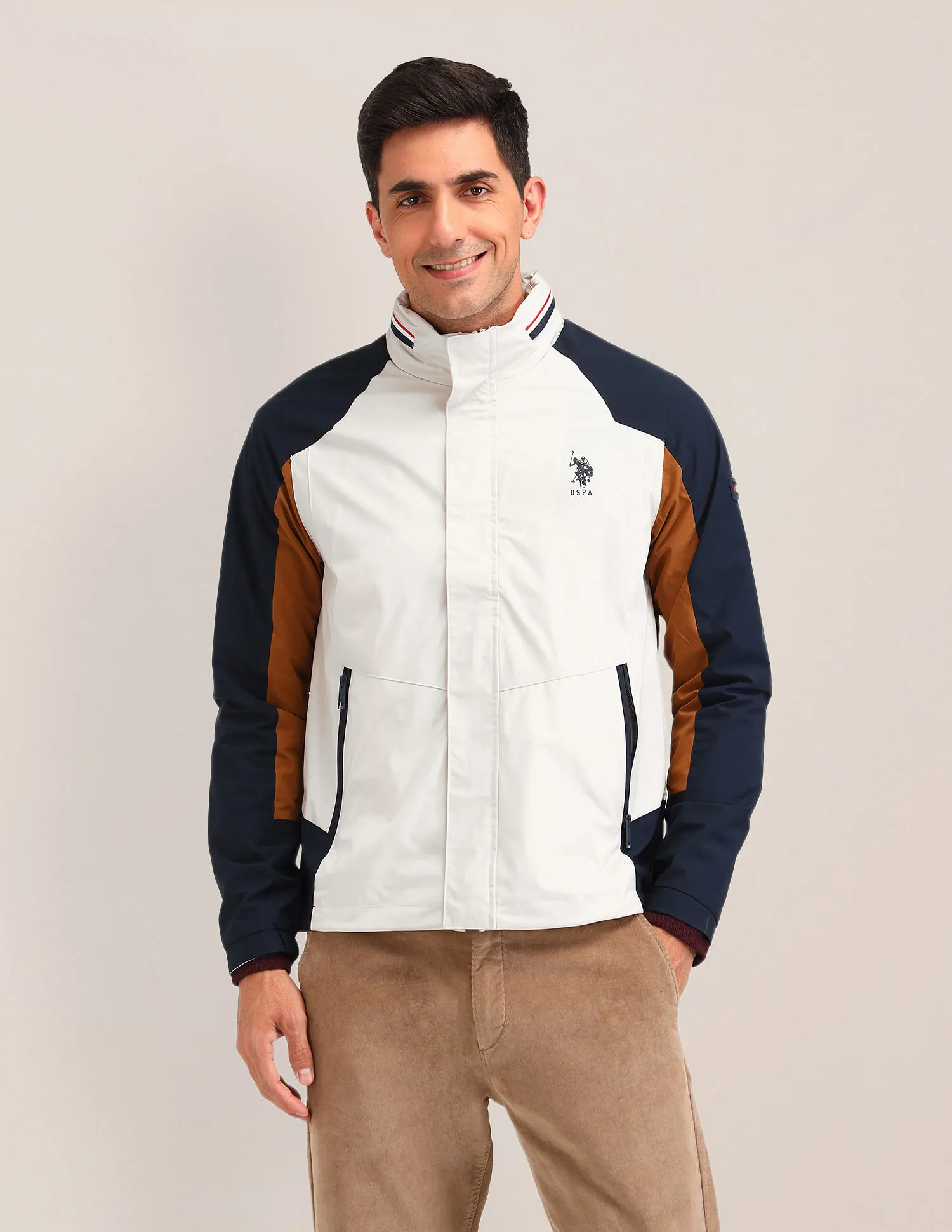 U.S. Polo Assn. Colour blocked Regular fit Jacket