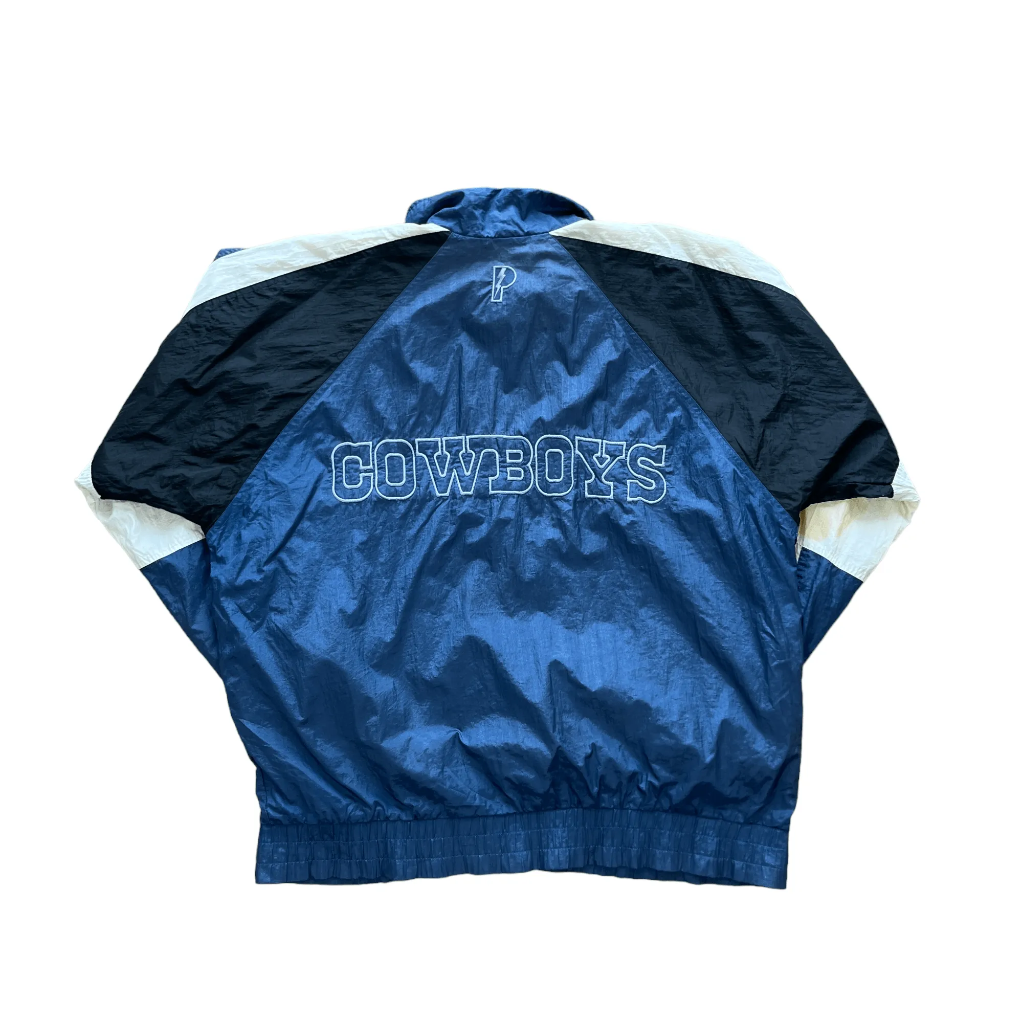 Vintage 90s Blue, Black + White Pro Player NFL Cowboys Jacket - Large