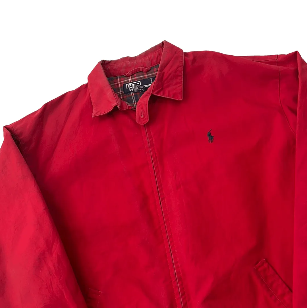 Vintage 90s Red Polo Ralph Lauren Harrington Jacket - Medium