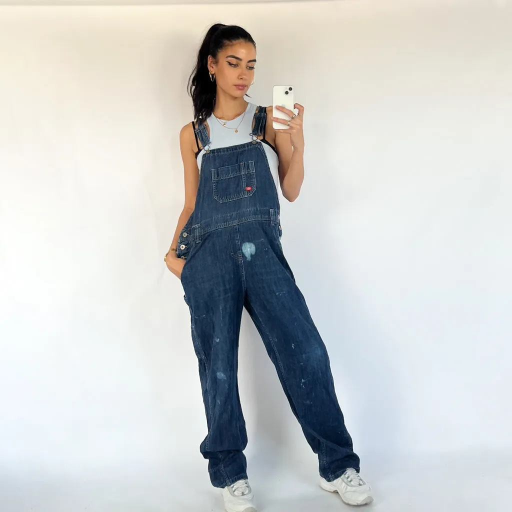 Vintage Blue Dickies Carpenter Dungarees Trousers Pants Jeans (34x32)