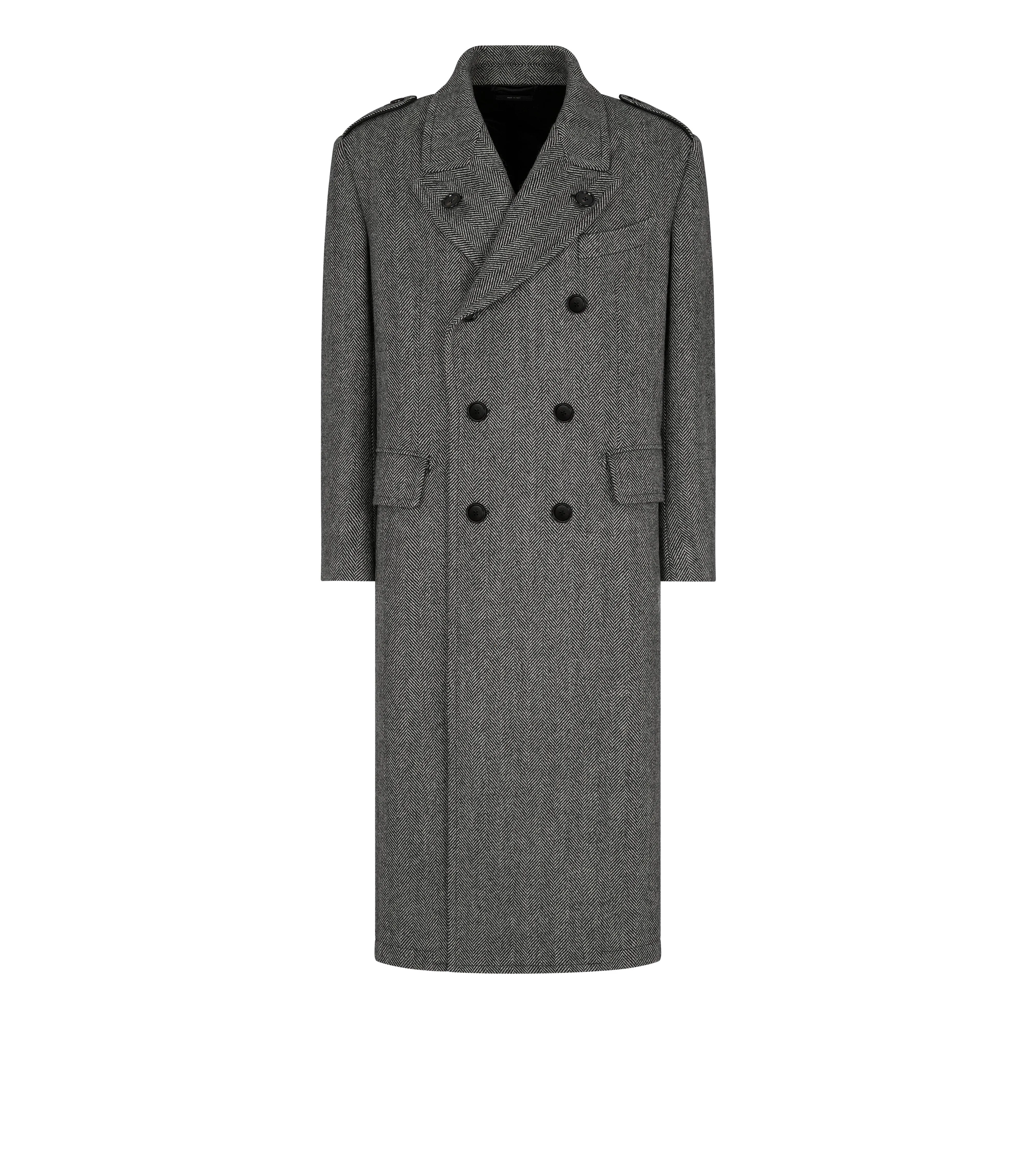 WIDE HERRINGBONE OFFICER COAT