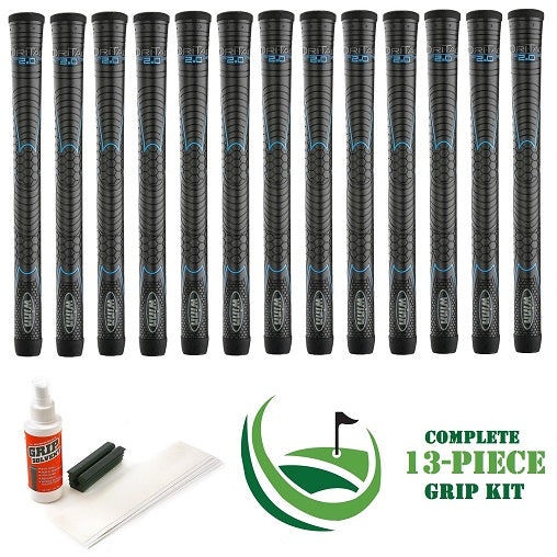 Winn Dri-Tac 2.0 - 13 piece Golf Grip Kit (with tape, solvent, vise clamp)