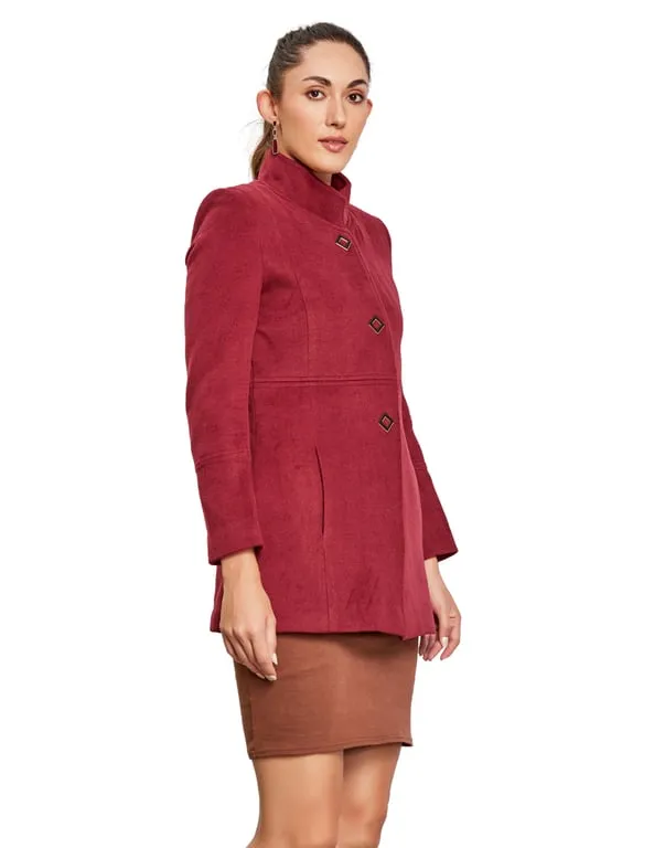 Women Coat Wine Color