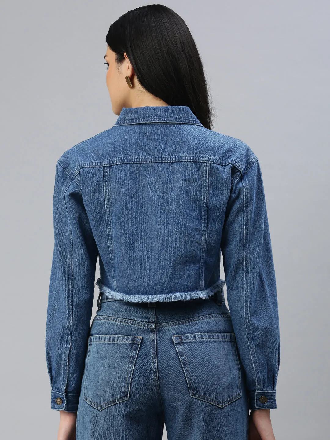 Women Denim Jacket Mid Blue