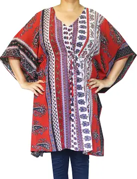 Womens Printed Caftan Beachwear Dress