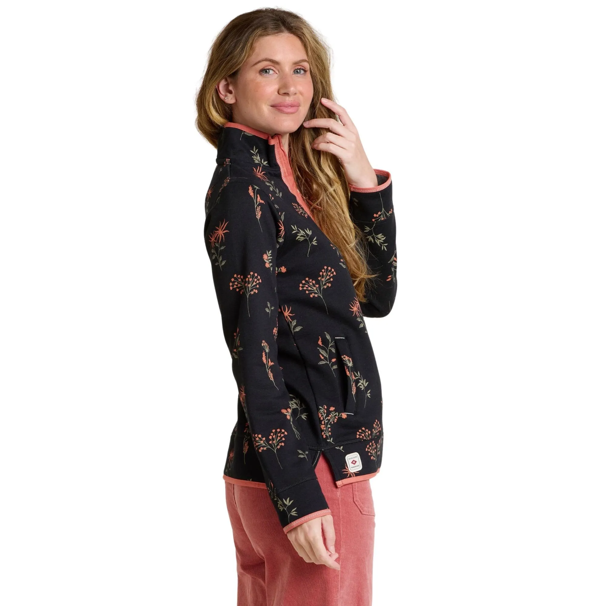 Womens Printed Quarter Zip Sweatshirt