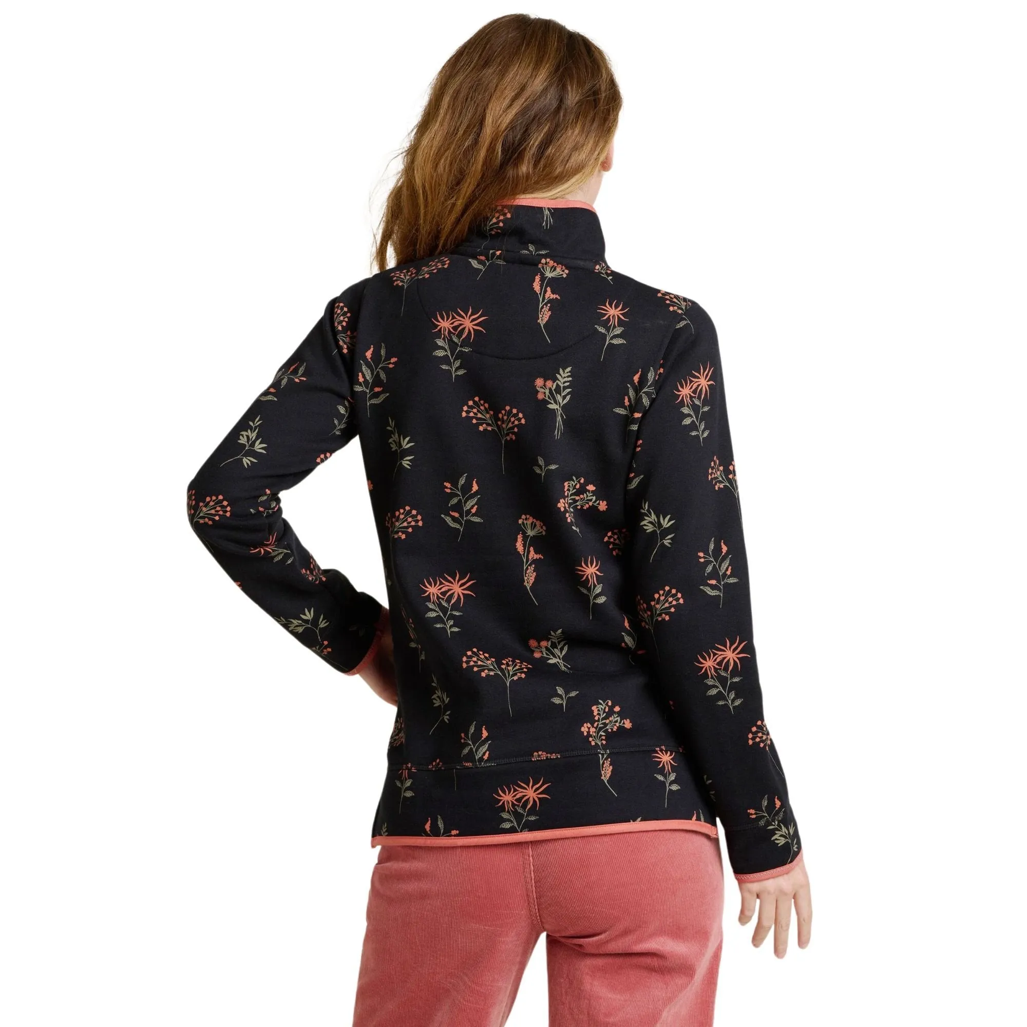 Womens Printed Quarter Zip Sweatshirt