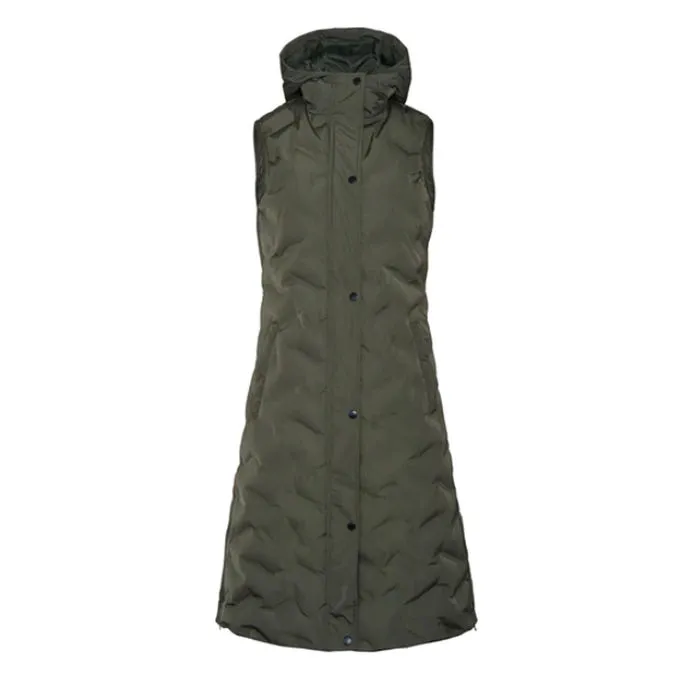 WOMEN'S LONG SLEEVELESS WITH FULL ZIP HOOD EMILY GREEN