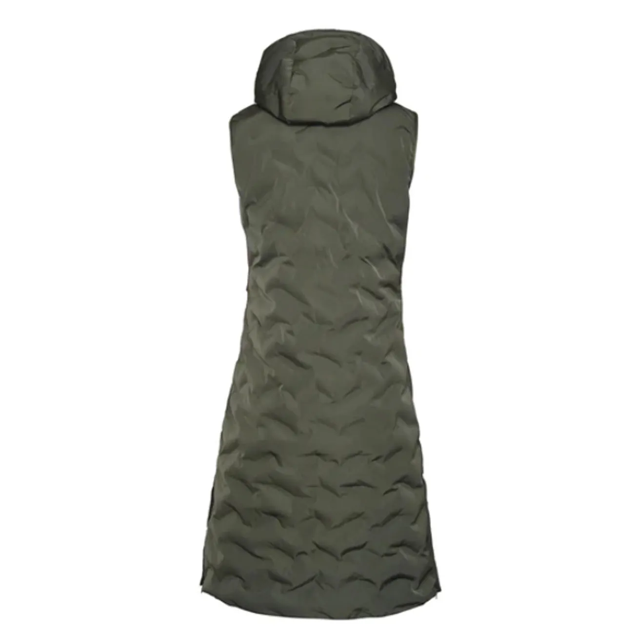 WOMEN'S LONG SLEEVELESS WITH FULL ZIP HOOD EMILY GREEN