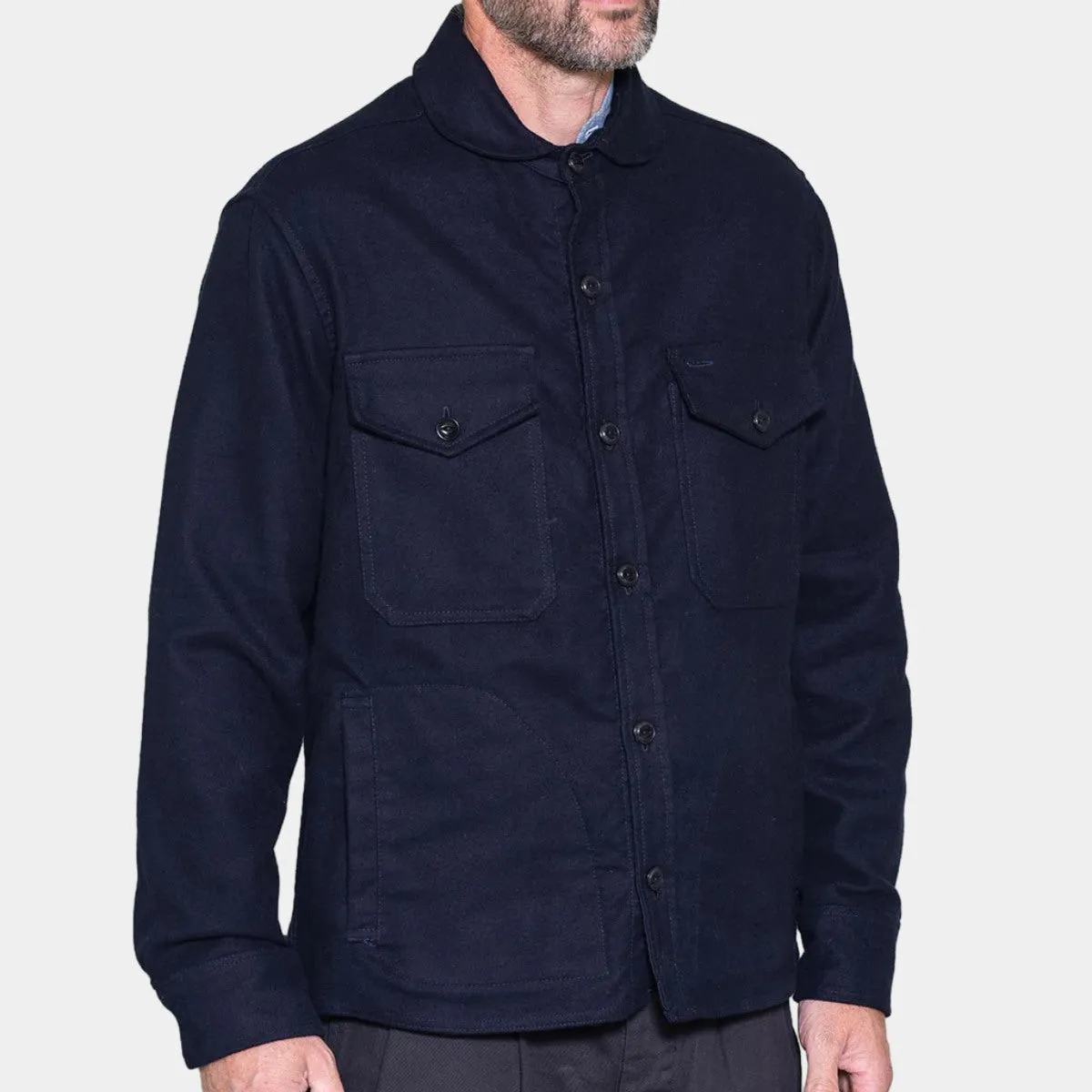 Yarmouth Oilskins Maritime Overshirt - Navy Moleskin