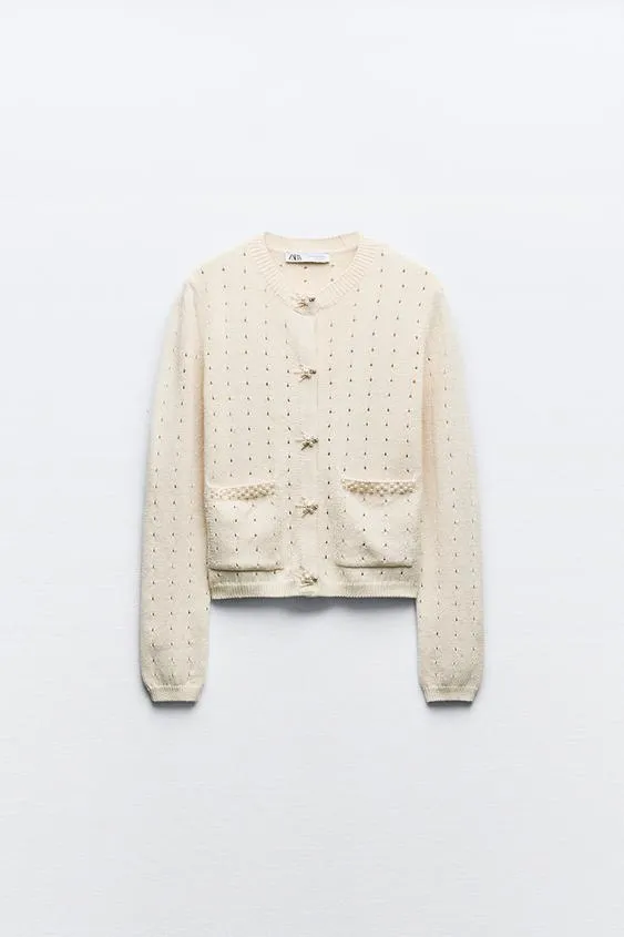 ZARA  |Casual Style Long Sleeves Cotton Party Style Elegant Style